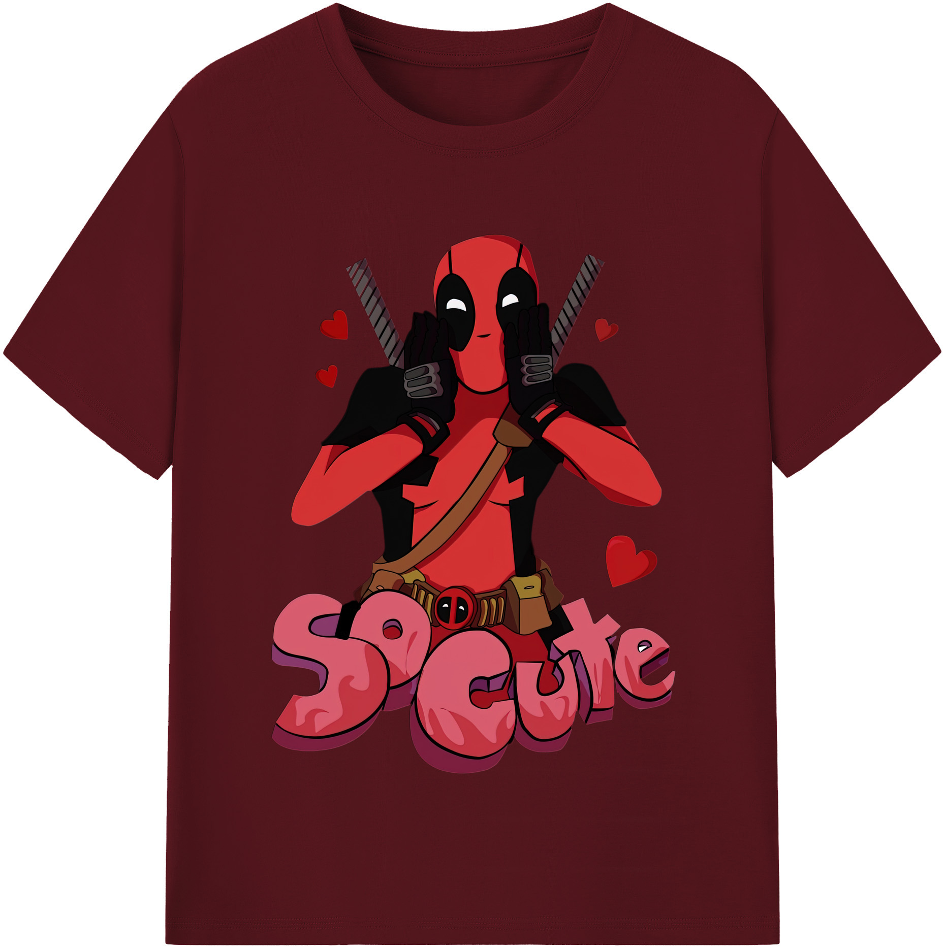 （画像用） Deadpool デッドプール 綿100％半袖Tシャツ（フロントプリント）